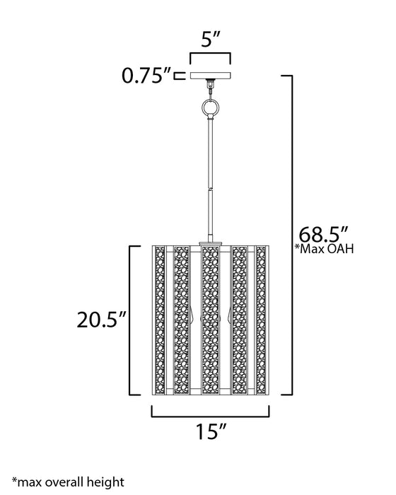 Maxim Miramar 3-Light Foyer Pendant Model: 12802CZNAB