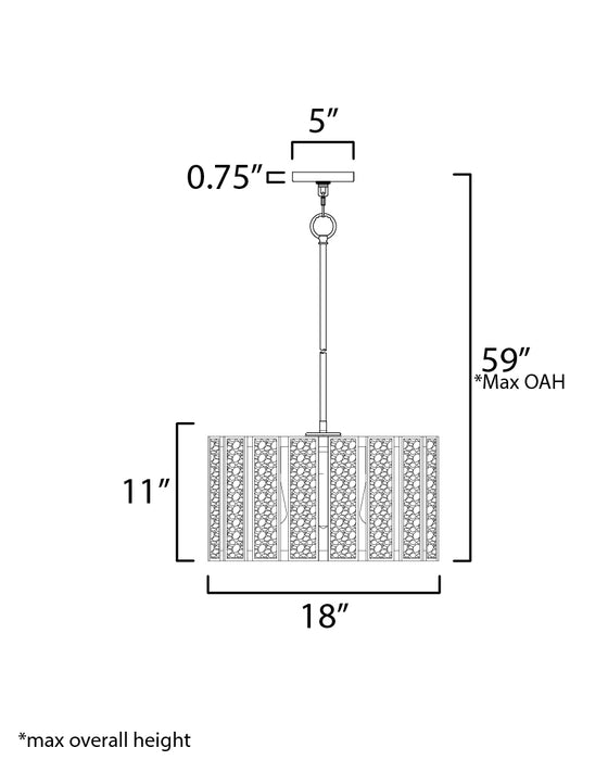 Maxim Miramar 3-Light Pendant Model: 12803CZNAB