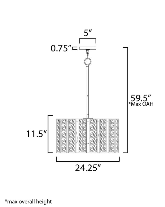 Maxim Miramar 4-Light Pendant Model: 12804CZNAB