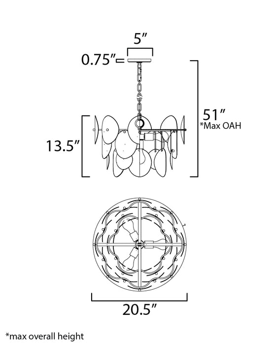 Maxim Isla 4-Light Pendant Model: 12824WTNAB