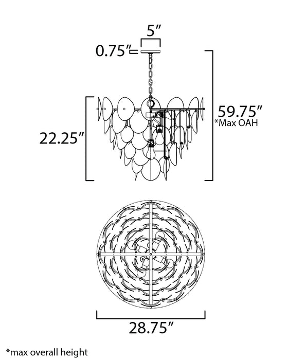 Maxim Isla 7-Light Pendant Model: 12827WTNAB