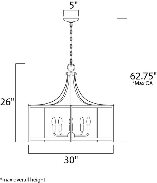 Maxim Wellington 5-Light Pendant Model: 13595OIAB