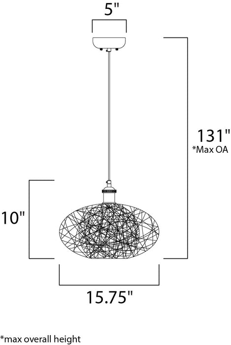 Maxim Bali 1-Light Pendant Model: 14402CHWT