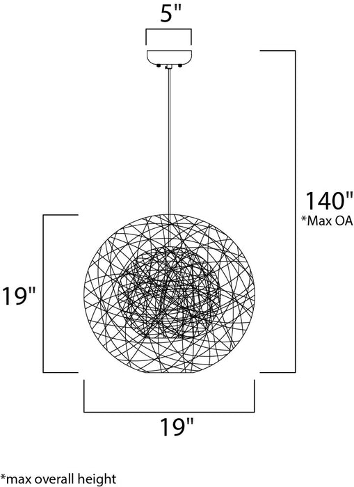 Maxim Bali 1-Light Pendant Model: 14405CHWT