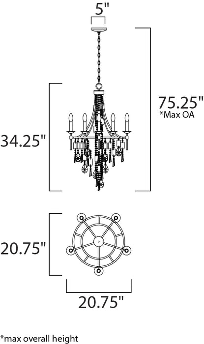 Maxim Cebu 5-Light Chandelier Model: 14425CZGS