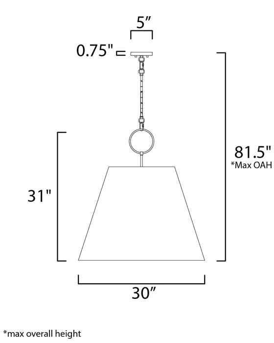 Maxim Acoustic 30 Pendant Model: 14438GYSN