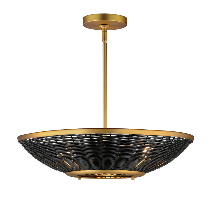 Maxim Rattan 20 3-Light Pendant Model: 14462BRNAB