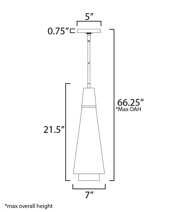 Maxim Sumatra 1-Light Pendant Model: 14481GCNAB