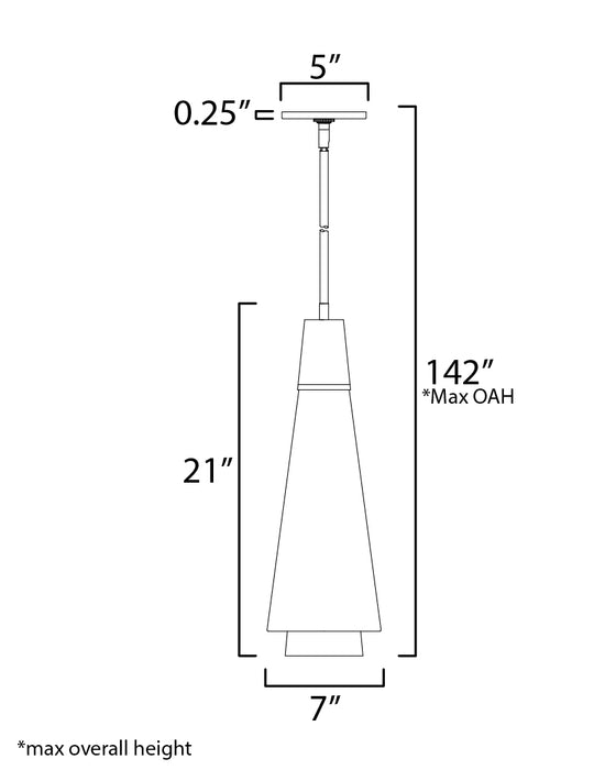 Maxim Sumatra 7 Elongated Pendant Model: 14482GCNAB