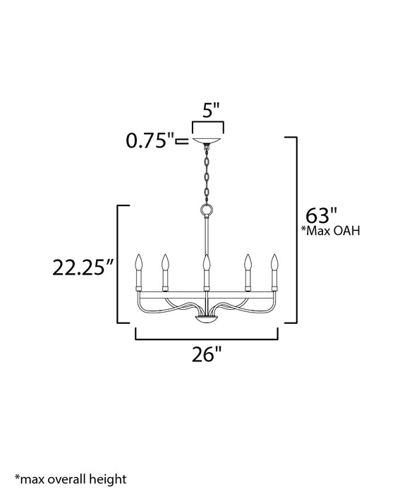 Maxim Frankie 5-Light Chandelier Model: 14495BK