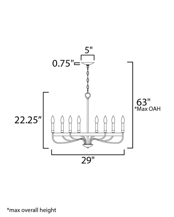 Maxim Frankie 8-Light Chandelier Model: 14498SN