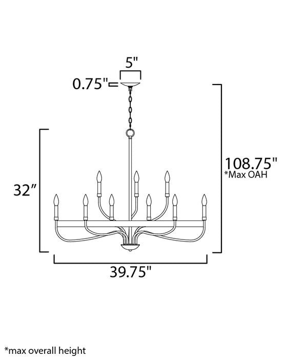 Maxim Frankie 9-Light Chandelier Model: 14499SN