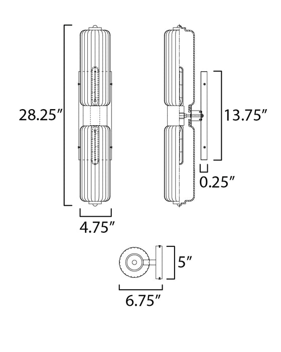 Maxim Kasbah 2-Light Wall Sconce Model: 15192CRSN