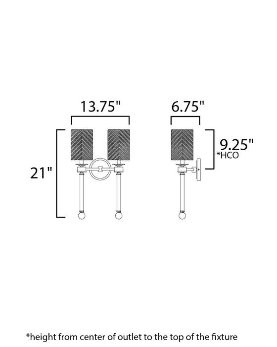 Maxim Lucent 2-Light Wall Sconce Model: 16108WTCLPN