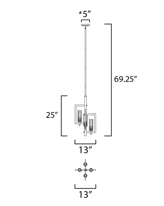 Maxim Flambeau 4-Light Chandelier Model: 16114CLBKAB