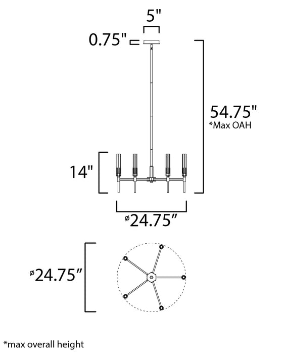 Maxim Flambeau 6-Light LED Chandelier Model: 16125CLBKAB