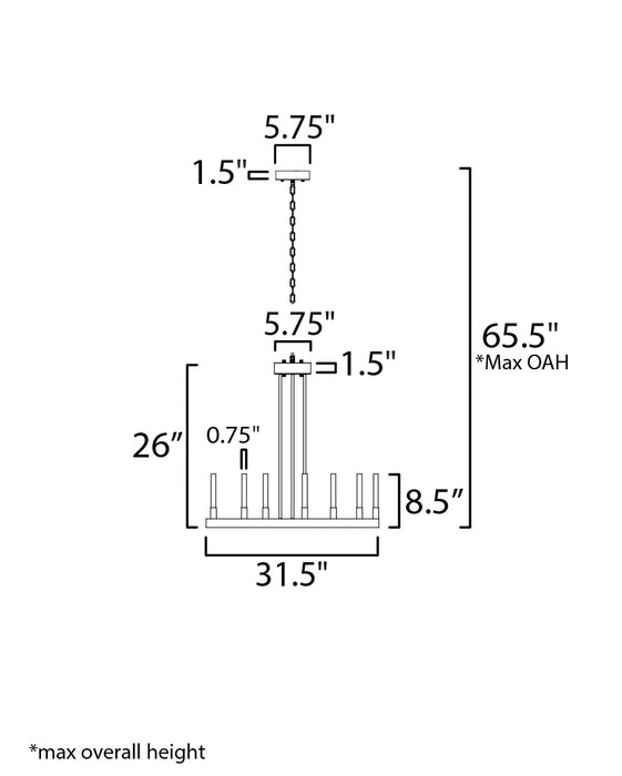 Maxim Ovation 12-Light LED Chandelier Model: 16164CRBK