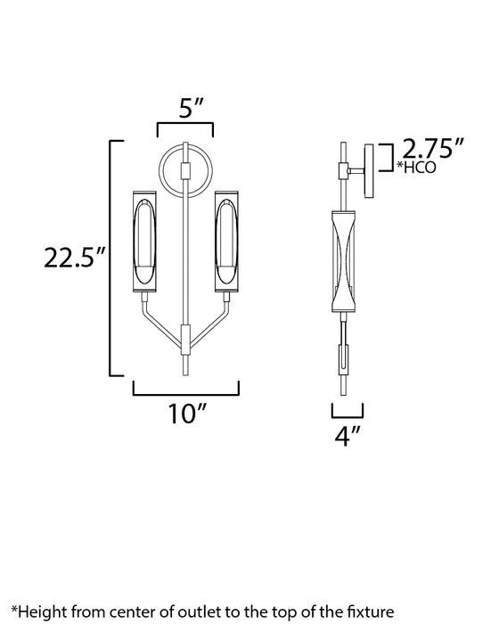 Maxim Regent 2-Light Wall Sconce Model: 16170CLBKAB