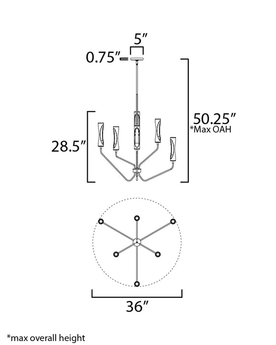 Maxim Regent 6-Light Pendant Model: 16176CLLFGNAB