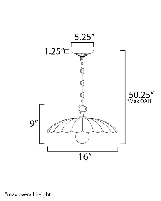 Maxim Primrose 1-Light Pendant Model: 18055BKGL