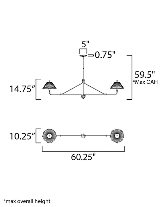 Maxim Kismet 2-Light Pendant Model: 18312SWGL