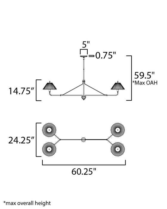 Maxim Kismet 4-Light Linear Pendant Model: 18314SWGL