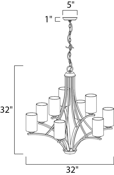 Maxim Deven 9-Light Chandelier Model: 20036SWBK