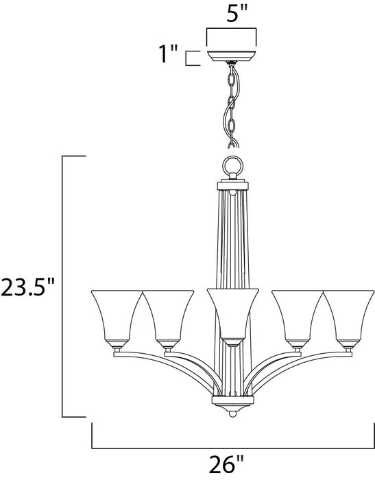 Maxim Aurora 5-Light Chandelier Model: 20095FTOI