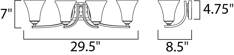 Maxim Aurora 4-Light Bath Vanity Model: 20101FTOI