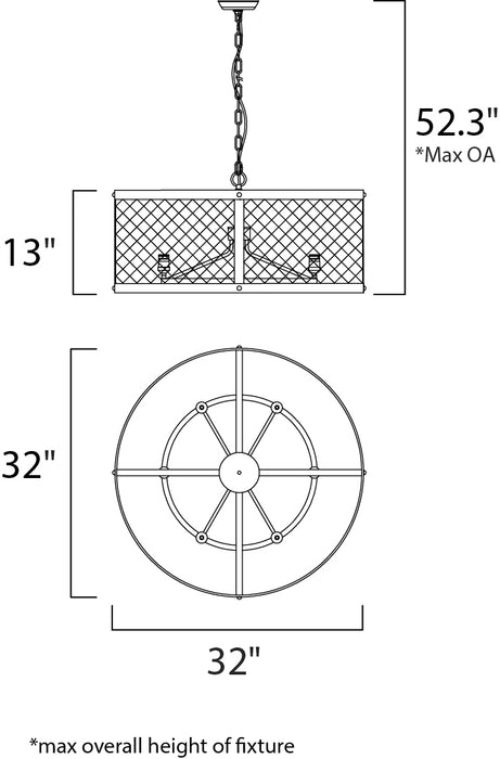 Maxim Palladium 6-Light Chandelier Model: 20114BKNAB