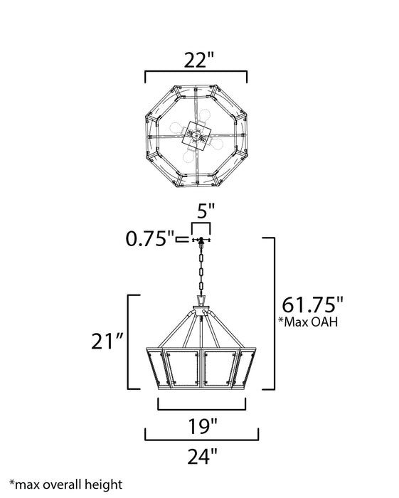 Maxim Montauk 4-Light Chandelier Model: 20265CVBK