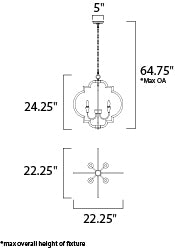 Maxim Crest 4-Light Chandelier Model: 20293OIAB