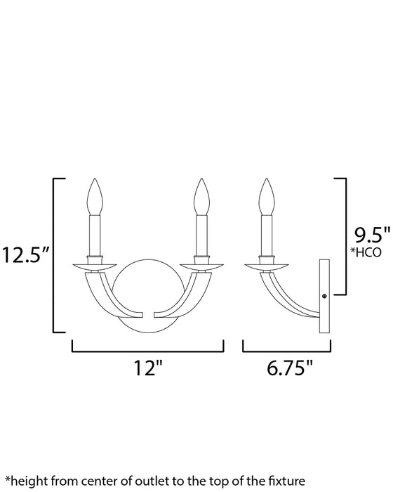 Maxim Basque 2-Light Wall Sconce Model: 20341DWAR