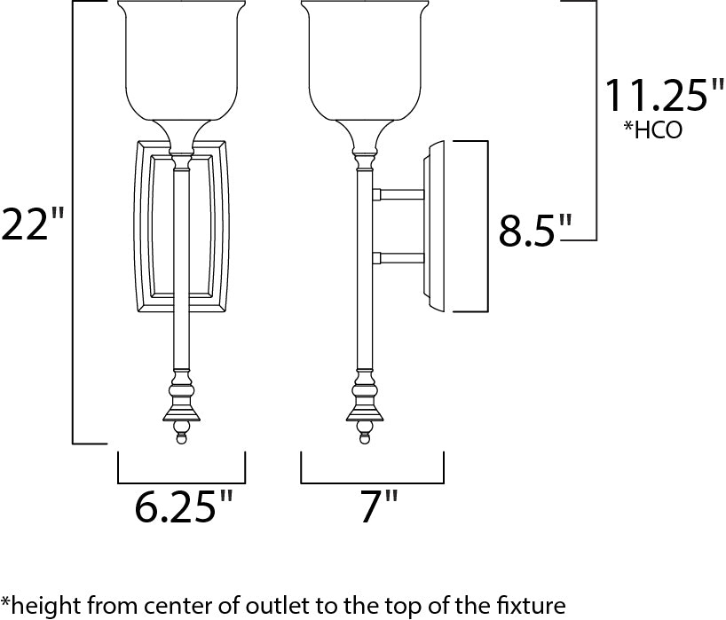 Maxim Centennial 1-Light Wall Sconce Model: 20479CLPN