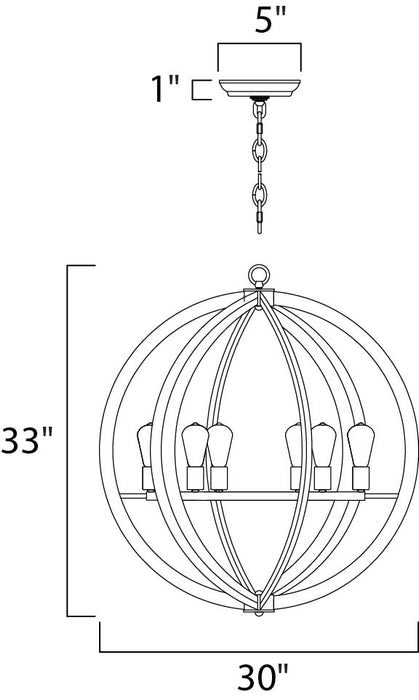 Maxim Bodega Bay 6-Light Chandelier Model: 20918APAR