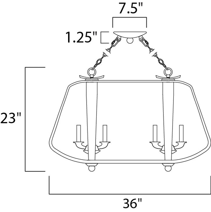 Maxim Road House 6-Light Chandelier Model: 20927BWIO