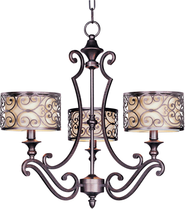 Maxim Mondrian 3-Light Chandelier Model: 21153WHUB