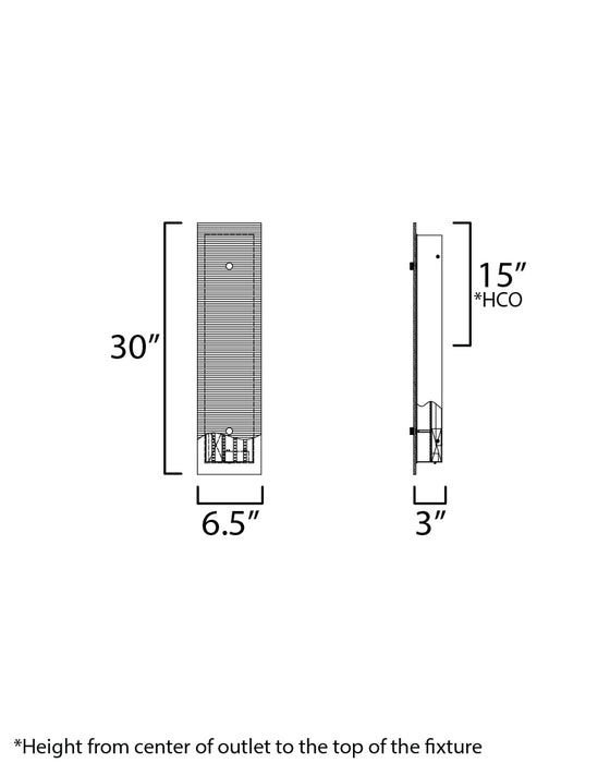 Maxim Spectre 30 Wall Sconce Model: 21193CRBKNAB