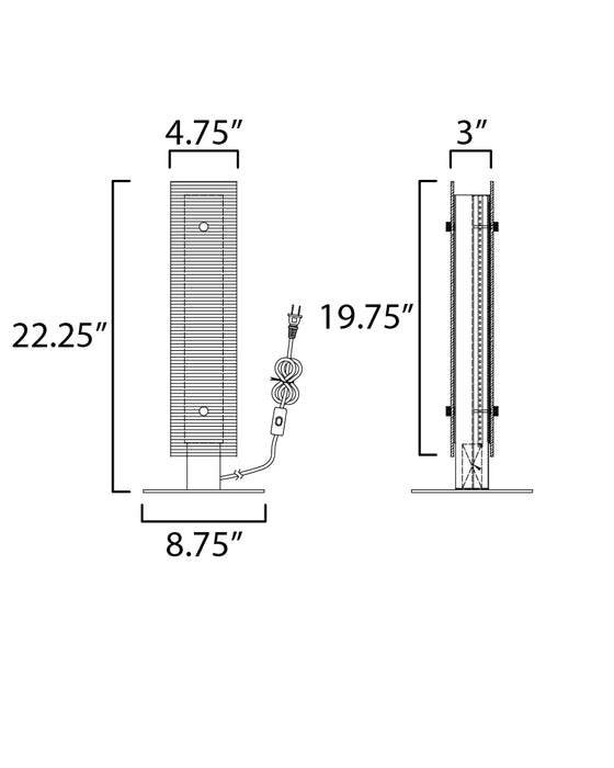 Maxim Spectre 20 Table Lamp Model: 21197CRBKNAB