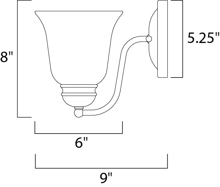 Maxim Basix 1-Light Wall Sconce Model: 2120FTSN