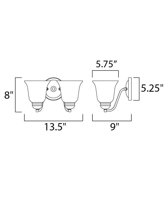 Maxim Basix 2-Light Bath Vanity Model: 2121FTPC