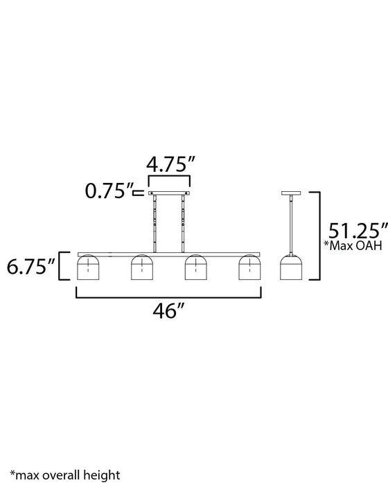 Maxim Scoop 4-Light Linear Pendant Model: 21236CLBK