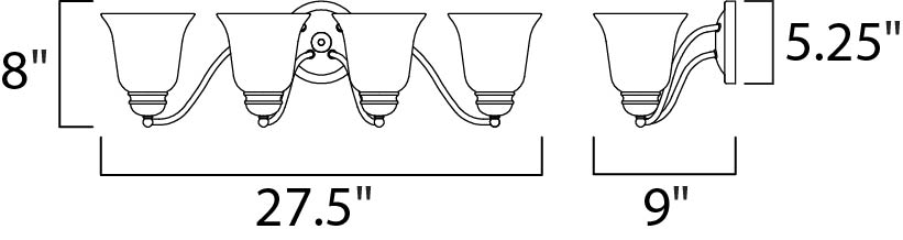 Maxim Basix 4-Light Bath Vanity Model: 2123FTSN