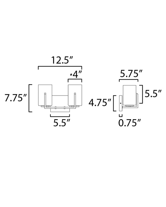 Maxim Dart 2-Light Bath Vanity Model: 21282SWSBR