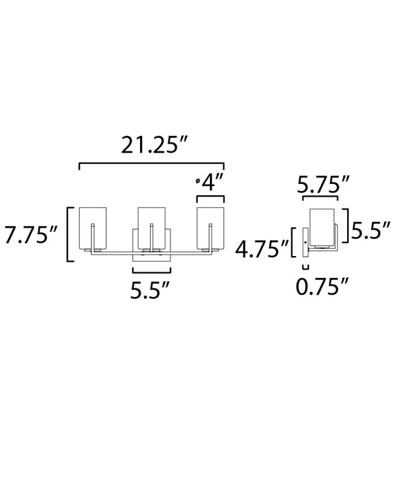 Maxim Dart 3-Light Bath Vanity Model: 21283SWSBR