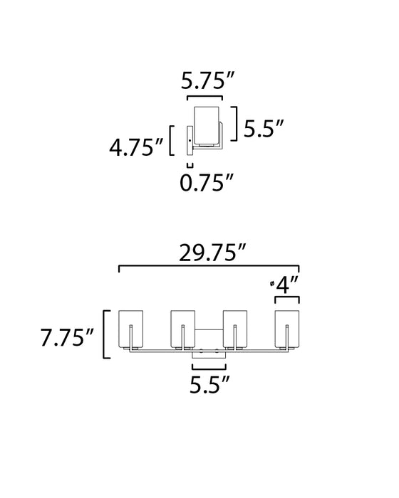 Maxim Dart 4-Light Bath Vanity Model: 21284SWSN