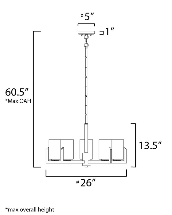 Maxim Dart 5-Light Chandelier Model: 21286SWSBR