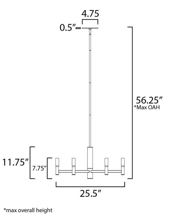 Maxim Emana 6-Light Chandelier Model: 21366BK