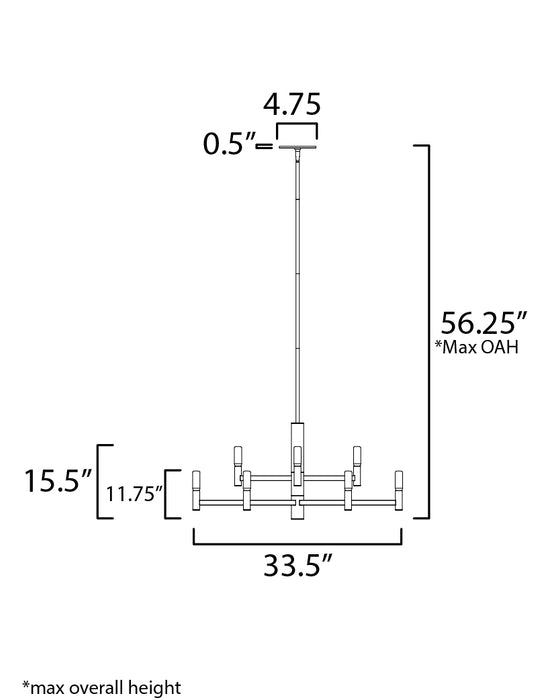 Maxim Emana 9-Light Chandelier Model: 21369NAB