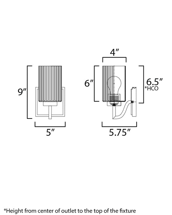 Maxim Rigata 1-Light Wall Sconce Model: 21371CRSCH